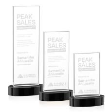 Riggs on Alberton Base Black Rectangle Crystal Trophy - Crystal Trophies