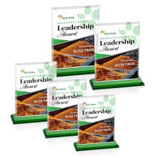 Lorenzo Full Color Green Rectangle Crystal Trophy - Crystal Trophies