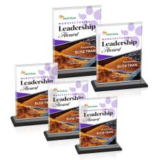 Lorenzo Full Color Black Rectangle Crystal Trophy - Crystal Trophies