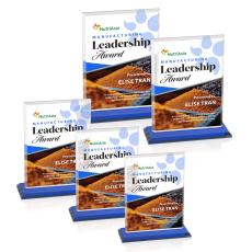 Lorenzo Full Color Blue Rectangle Crystal Trophy - Crystal Trophies