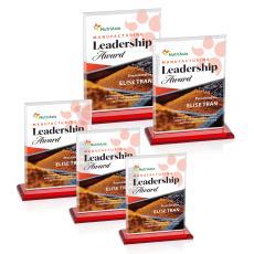 Lorenzo Full Color Red Rectangle Crystal Trophy - Crystal Trophies