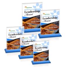 Lorenzo Full Color Sky Blue Rectangle Crystal Trophy - Custom Trophies