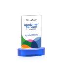 Riggs Full Color on Alberton Base Sky Blue Rectangle Crystal Trophy