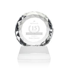 Milton on Cleveland Base Clear Circle Crystal Trophy - Diamond Trophies