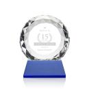 Milton on Helton Base Blue Circle Crystal Trophy