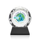 Milton Full Color on Helton Base Black Circle Crystal Trophy