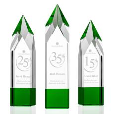 Turret Green Obelisk Crystal Trophy - Crystal Trophies