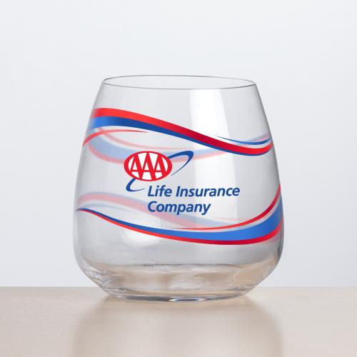 Custom Barware Glasses - Wine Glasses - Holder Stemless Wine - Full Color