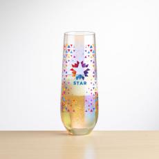 Miami Stemless Flute - Full Color - Champagne Glasses