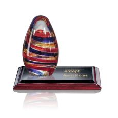 Stallings Wood Tear Drop Glass Trophy - Glass Trophies