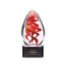Saldana on Half Round Base Black Tear Drop Glass Trophy