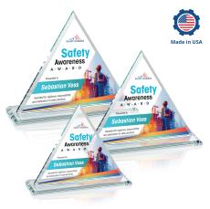 Melton Full Color Pyramid Crystal Trophy - Crystal Trophies