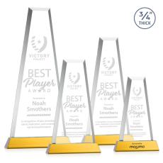 Barrios Tower on Helton Base - Amber - Crystal Trophies