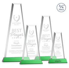 Barrios Tower on Helton Base - Green - Crystal Trophies