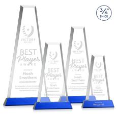 Barrios Tower on Helton Base - Blue - Crystal Trophies