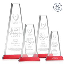 Barrios Tower on Helton Base - Red - Crystal Trophies