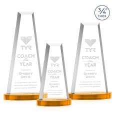 Barrios Tower on Alberton Base - Amber - Crystal Trophies