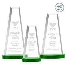 Barrios Tower on Alberton Base - Green - Crystal Trophies