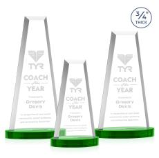 Barrios Tower on Alberton Base - Green - Crystal Trophies