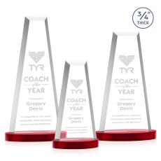 Barrios Tower on Alberton Base - Red - Crystal Trophies