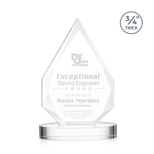 Awards and Plaques - Crystal Trophies - Archer on Alberton Base Clear Peaks Crystal Trophy