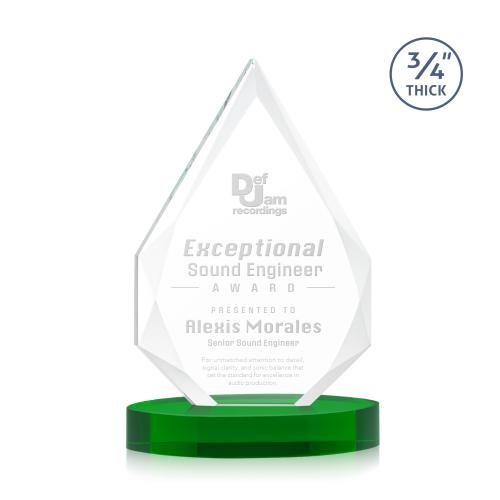 Awards and Plaques - Crystal Trophies - Archer on Alberton Base Green Peaks Crystal Trophy