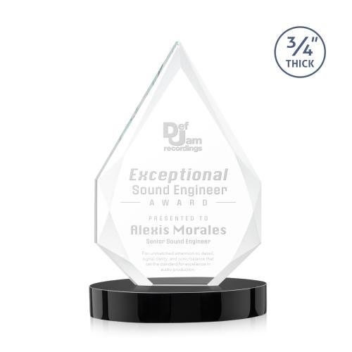 Awards and Plaques - Crystal Trophies - Archer on Alberton Base Black Peaks Crystal Trophy