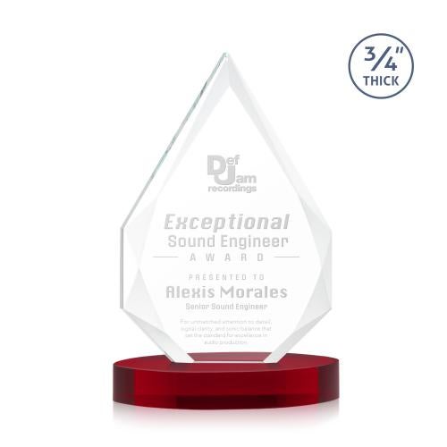 Awards and Plaques - Crystal Trophies - Archer on Alberton Base Red Peaks Crystal Trophy