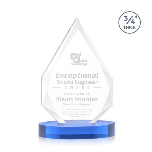 Awards and Plaques - Crystal Trophies - Archer on Alberton Base Sky Blue Peaks Crystal Trophy