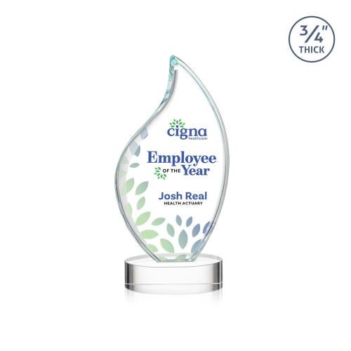 Awards and Plaques - Crystal Trophies - Teague  Full Color on Alberton Base Clear Flame Crystal Trophy