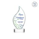 Teague  Full Color on Alberton Base Clear Flame Crystal Trophy