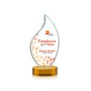 Teague Full Color on Alberton Base Amber Flame Crystal Trophy