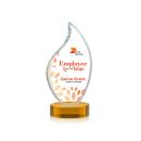 Teague Full Color on Alberton Base Amber Flame Crystal Trophy