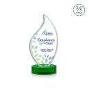 Teague Full Color on Alberton Base Green Flame Crystal Trophy
