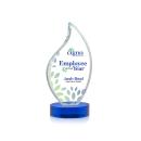 Teague Full Color on Alberton Base Blue Flame Crystal Trophy