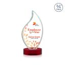Teague Full Color on Alberton Base Red Flame Crystal Trophy
