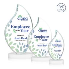 Teague Full Color on Alberton Base Fagan Flame Crystal Trophy - Crystal Trophies