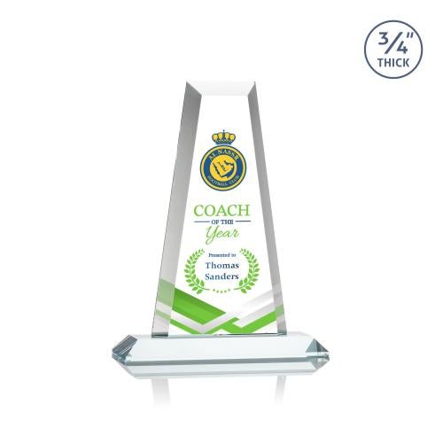 Awards and Plaques - Crystal Trophies - Barrios Full Color Clear Towers Crystal Trophy