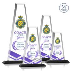 Barrios Full Color Black Towers Crystal Trophy - Crystal Trophies