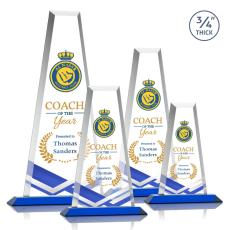 Barrios Full Color Blue Towers Crystal Trophy - Crystal Trophies
