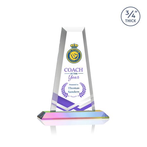 Awards and Plaques - Crystal Trophies - Barrios Full Color Prismatic Towers Crystal Trophy