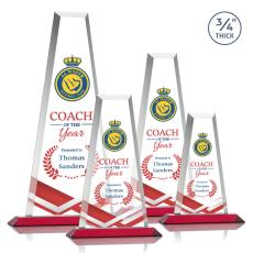 Barrios Full Color Red Towers Crystal Trophy - Crystal Trophies