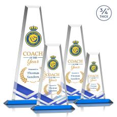 Barrios Full Color Sky Blue Towers Crystal Trophy - Crystal Trophies