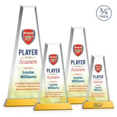 Barrios Full Color on Helton Base Amber Towers Crystal Trophy - Crystal Trophies