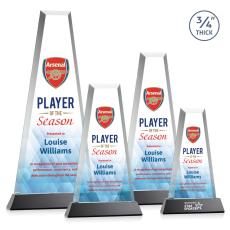 Barrios  Full Color on Helton Base Black Towers Crystal Trophy - Crystal Trophies