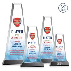 Barrios  Full Color on Helton Base Black Towers Crystal Trophy - Crystal Trophies