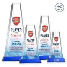 Barrios Full Color on Helton Base Blue Towers Crystal Trophy - Crystal Trophies