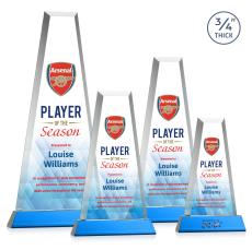 Barrios Full Color on Helton Base Sky Blue Towers Crystal Trophy - Custom Trophies