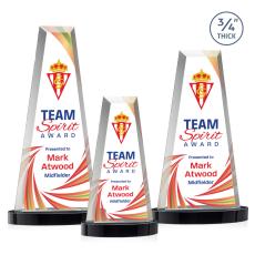 Barrios Full Color on Alberton Base Black Towers Crystal Trophy - Custom Trophies