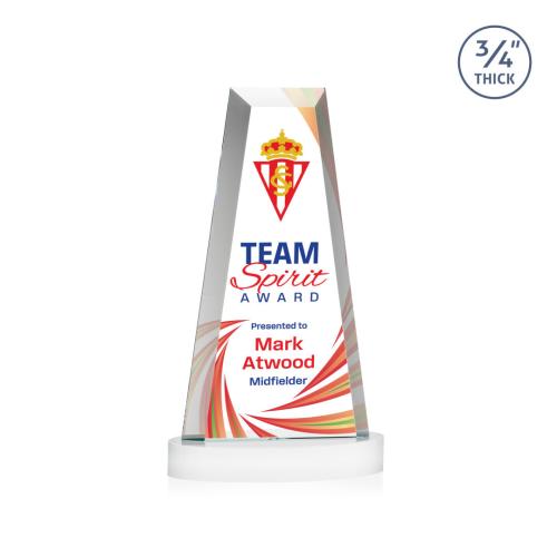 Awards and Plaques - Crystal Trophies - Barrios Full Color on Alberton Base Fagan Towers Crystal Trophy